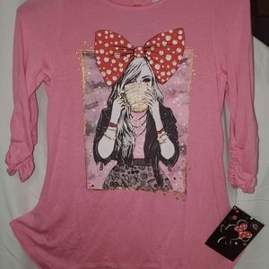 NWT Disney Girls Pink Shirt